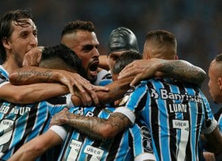 Grêmio comemora gol