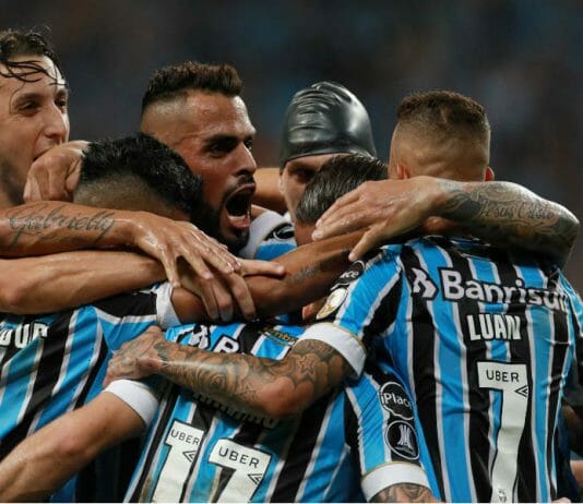 Grêmio comemora gol