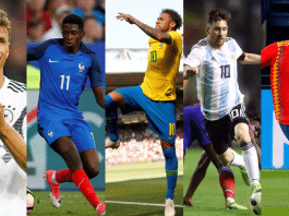 Os 5 favoritos para a Copa do Mundo de 2018