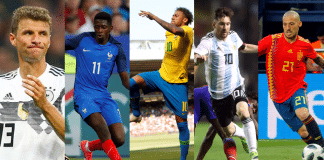 Os 5 favoritos para a Copa do Mundo de 2018